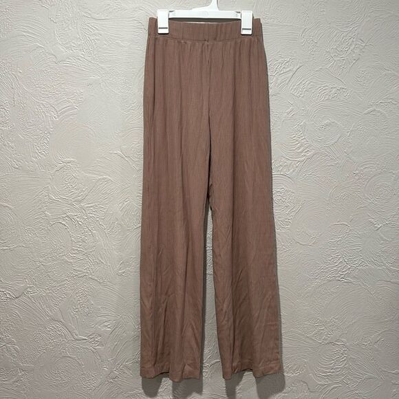 REFORMATION JEANS Whitney Knit Lounge High Rise Pants in Pink Taupe Size Small - Picture 1 of 7